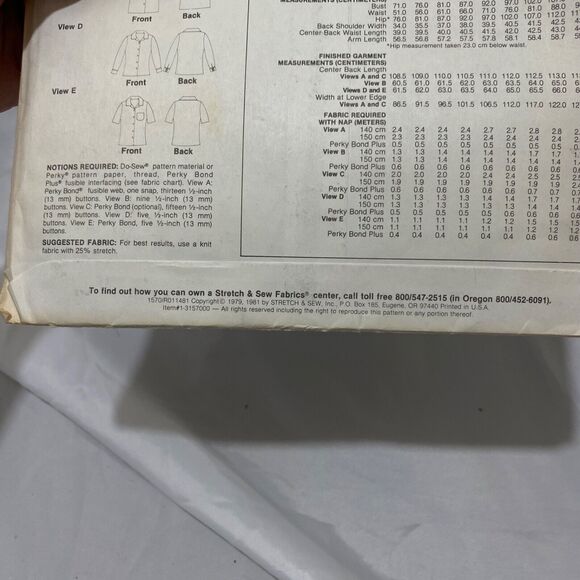 1981 Stretch and Sew ShirtWaist Dress And Blouse Design Patterns By Ann Person - Picture 10 of 10